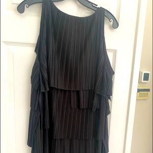 Black pleated fabric dress